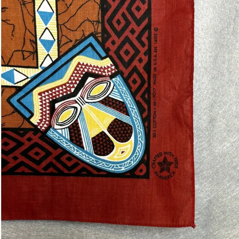 Navajo Style Southwestern Bandana Scarf NWOT Cotton Polyester 22.5